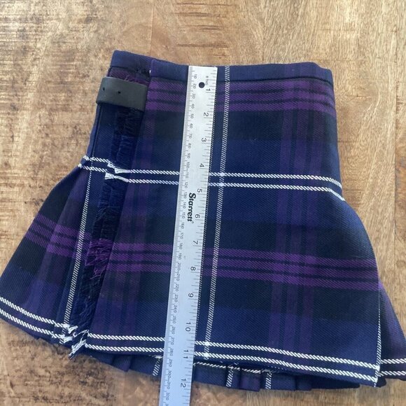 SCOTTISH HIGHLAND UK KILT CHILD PURPLE BLUE WHITE TARTAN PLAID SKIRT AGE 0-1 - Picture 7 of 9